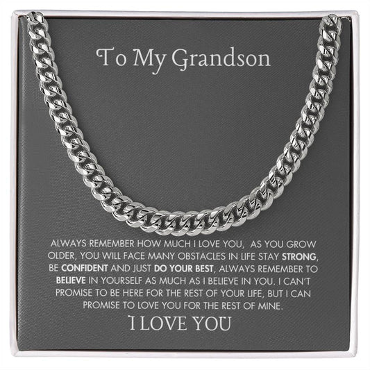 To My Grandson | Cuban Link Chain Necklace