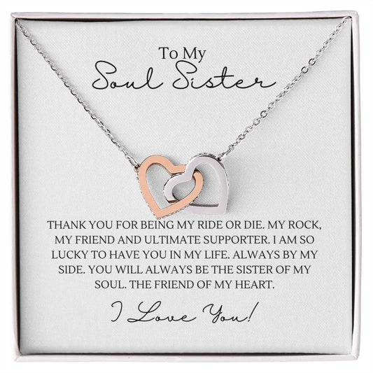 To My Soul Sister | Interlocking Hearts Necklace