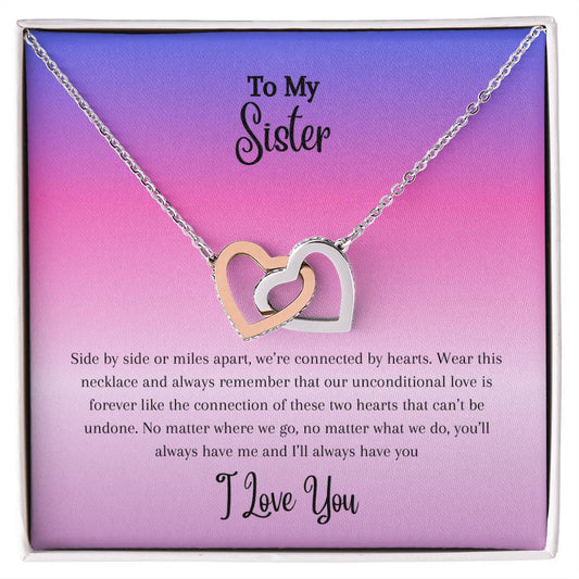 To My Sister | Interlocking Hearts Necklace