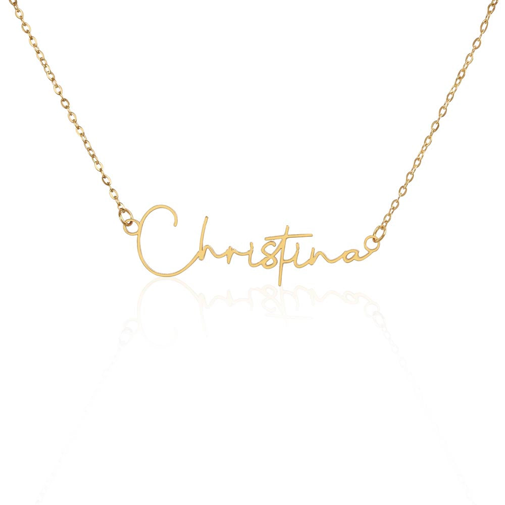 To My Soulmate | You're My Favorite Signature Name Necklace | Cherished Moments: Express Your Love with the Perfect Valentine's Day Piece for Her! Discover Unique Jewelry, Ideal for Birthdays or Just Because!