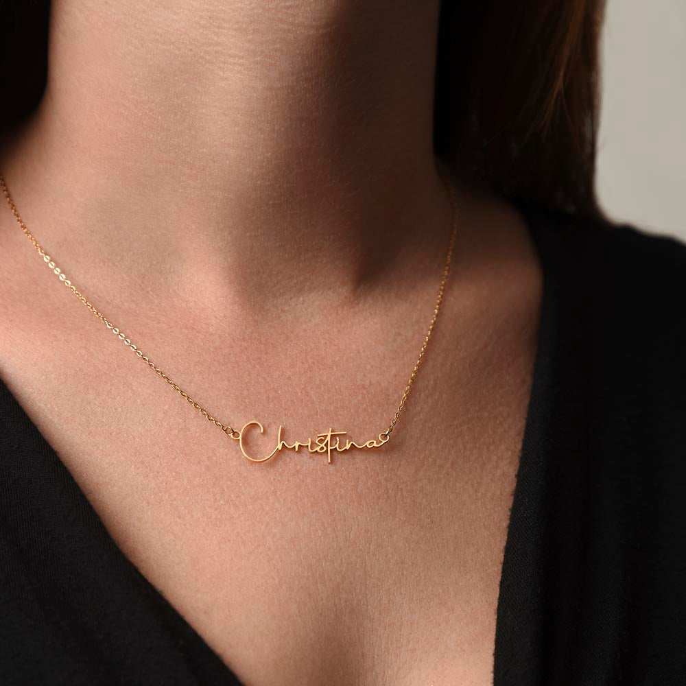 To My Soulmate | You're My Favorite Signature Name Necklace | Cherished Moments: Express Your Love with the Perfect Valentine's Day Piece for Her! Discover Unique Jewelry, Ideal for Birthdays or Just Because!